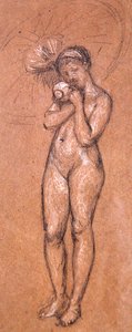 Şemsiyeli Nude, c.1868 (kağıt üzerinde beyaz ve siyah pastel boya) by James Abbott McNeill Whistler