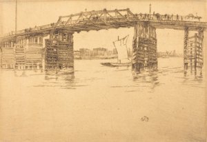 Eski Battersea Köprüsü, 1879. by James Abbott McNeill Whistler