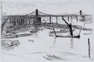 Eski Hungerford Köprüsü by James Abbott McNeill Whistler