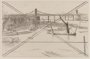 Eski Hungerford Köprüsü, 1861. by James Abbott McNeill Whistler
