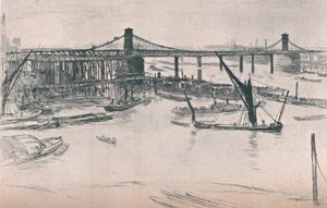 Eski Hungerford Köprüsü, 1861, 1903 by James Abbott McNeill Whistler