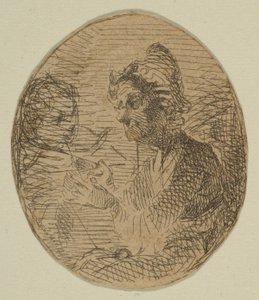 Sahil Araştırma Plakasındaki Eskizlerden Oval Yaşlı Kadın ve Çocuk, 1854-55. by James Abbott McNeill Whistler