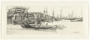 Pakhuizen aan de Theems Thames