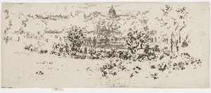 Pantheon, Lüksemburg Bahçeleri, c.1892-93 (kağıt üzerine gravür) by James Abbott McNeill Whistler