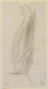 Ayakta duran yaşlı bir kadının profil çizimi, 1858. by James Abbott McNeill Whistler
