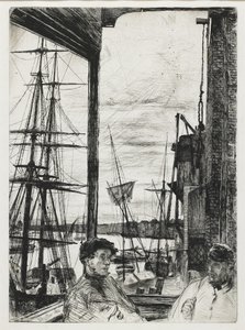 Rotherhithe, "Thames ve Diğer Konular Üzerine Sahnelerin On Altı gravürü"nden by James Abbott McNeill Whistler