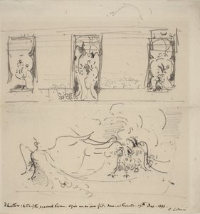 Tavus Kuşu Odasının Krokisi, 1898 by James Abbott McNeill Whistler