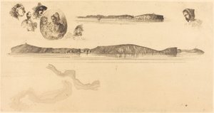 Sahil Araştırma Plakası Üzerine Eskizler, 18541855. by James Abbott McNeill Whistler
