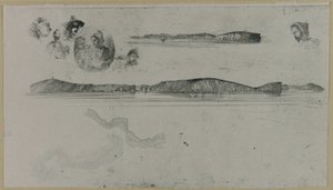 Sahil Araştırma Plakasındaki Eskizler, 1854. by James Abbott McNeill Whistler