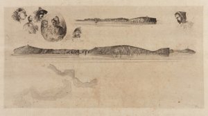 Sahil Araştırma Plakasındaki Eskizler, 1854. by James Abbott McNeill Whistler
