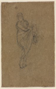 Elbisesini Tutan Ayakta Duran Kadın verso, c. 1872. by James Abbott McNeill Whistler