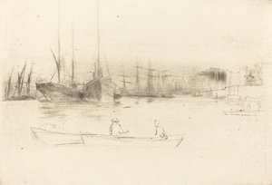 Kuleden çıkan vapurlar, 1875. by James Abbott McNeill Whistler