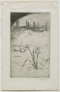 Kuğu ve İris, 1883. by James Abbott McNeill Whistler