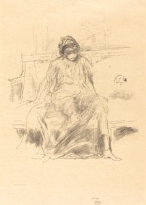 Draped Figür, Oturan, 1893. by James Abbott McNeill Whistler