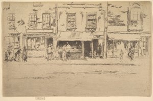 Balık Dükkanı, Meşgul Chelsea Balık Dükkanı, Chelsea, 1886-87. by James Abbott McNeill Whistler