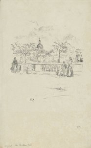 Lüksemburg Bahçeleri'nin terasından Pantheon by James Abbott McNeill Whistler