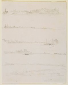 Ren Nehri, Worms ve Oppeheim yakınlarında, 1858. by James Abbott McNeill Whistler