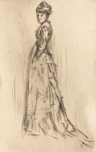 İpek Elbise, c. 1873. by James Abbott McNeill Whistler