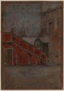 Merdiven: Kırmızı Not, 1880 (kahverengi kağıt üzerine pastel ve pastel boya) by James Abbott McNeill Whistler