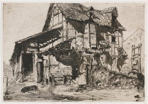 Güvensiz Apartman. Doğadaki On İki Gravürden Biri The French Set, 1858. by James Abbott McNeill Whistler