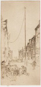 Venedik direği, 1879-1880. by James Abbott McNeill Whistler