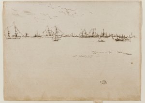 Birlik gemileri, 1887. by James Abbott McNeill Whistler