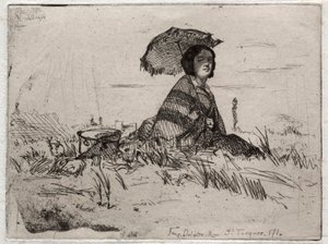 Doğadan On İki Gravür: En Plein Soleil, 1858. by James Abbott McNeill Whistler