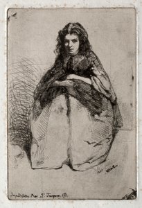 Doğadan On İki Gravür: Fumette, 1858. by James Abbott McNeill Whistler