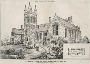 Whitgift Hastanesi Orta Sınıf Okulu, Croydon, 1873 by James Akerman