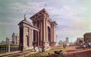 Court House Street, Kalküta, Robert Havell, pub tarafından oyulmuş. 1824