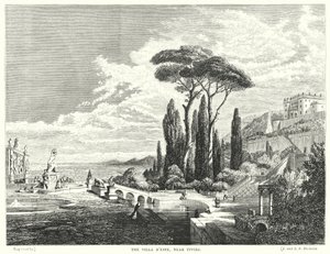 Tivoli yakınlarındaki Villa d'Este (gravür)