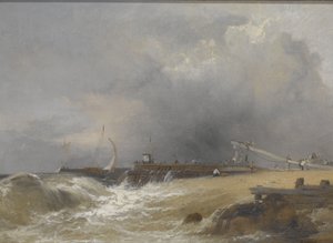 Sussex Sahili'ndeki Littlehampton İskelesi, 1842 dolayları (tuval üzerine yağlıboya) by James Baker Pyne