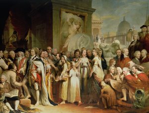 Sanat Topluluğunda Primlerin Dağılımı, İnsan Kültürü ve Bilgisinin İlerlemesi serisinde beşinci, c.1777-84 by James Barry