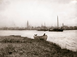 Kanal kenarında kürekli tekne, Rotterdam, 1898. by James Batkin