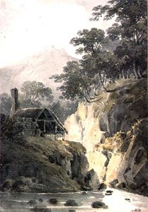Uzakta bir kalenin kalıntıları ile Cornwall