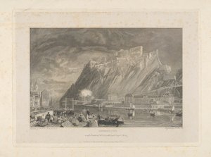 Ehenbreitstein, 1817'de Coblentz'deki Rıhtımdan Kalenin Yıkımı Sırasında.