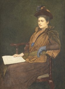 Bayan Agnes Ashbee, 1890 (kağıt üzerinde wc ve guaj boya) by James Dromgole Linton