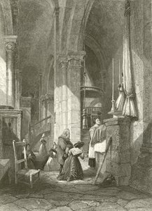 Church of Polignac, Auvergne  by James Duffield Harding