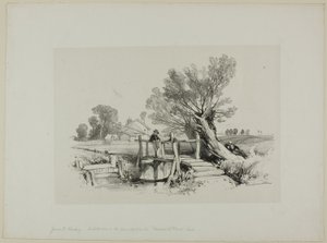 Çocuk Balık tutma ile manzara by James Duffield Harding