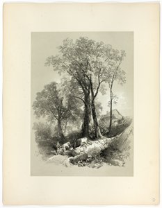Pitoresk Seçimlerden Shipley Köprüsü, Devon by James Duffield Harding