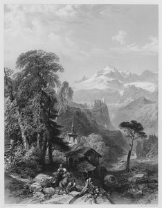 Val St Nicola, İsviçre (gravür) by James Duffield Harding