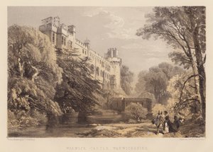 Warwick Kalesi, Warwickshire (aquatint) by James Duffield Harding