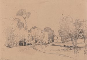 Dere, At ve Araba Geçiş Köprüsü Kenarındaki Söğütler by James Duffield Harding
