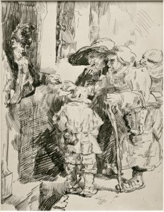 Ön kapıda dilenciler by James Sidney Ensor