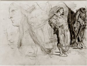 Don Kişot ve at başı by James Sidney Ensor