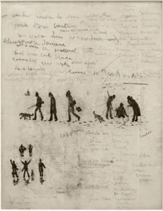 Sözsüz hikaye (kışın avcılar) by James Sidney Ensor