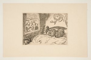 La paresse (Tembellik), Les p?ch?s capitaux (Ölümcül Günahlar) portföyünden by James Ensor