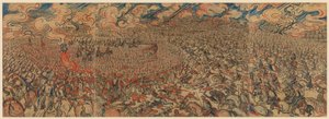 Waterloo Süvarileri (karton üzerine kağıt üzerine tebeşir) by James Ensor