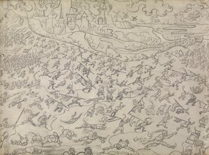 Ahlaksız Paralı Askerler (kağıt üzerine kalem) by James Ensor