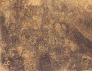 Canlı ve Parlak: İsa'nın Kudüs'e Girişi (conte) by James Ensor